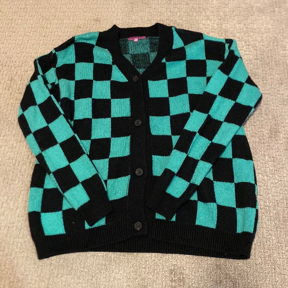 edikted checkered knit sweater